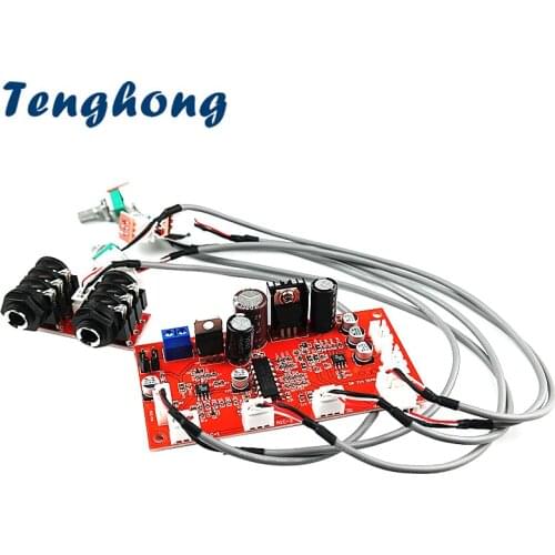 Tenghong PT2399 Digital Microphone Amplifier Board Karaoke Preamplifier Reverberator DC7-24V Op Amp Reverb For Audio Sound DIY
