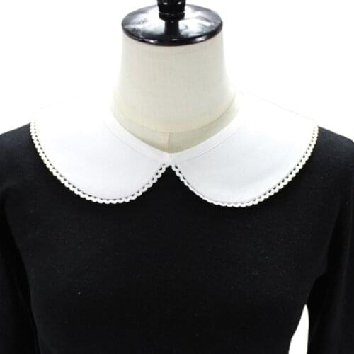 Vintage White Lapel Faux False Lapel Collar Detachable Shirt Blouse Necklace Choker Elegant Lace Trim Decorative Shawl 066F