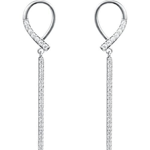 LADYCHIC Vintage Silver Color Drop Earrings for Women Personality Shining Micro Paved Zircon Dangle Earrings Jewelry Gift LE1436