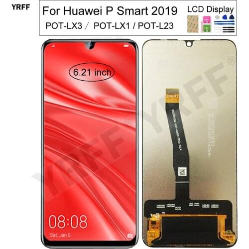 6.21'' LCD Screens For Huawei P Smart 2019 LCD Display Touch Screen Panel Digitizer POT-LX3 L23 LX1 Assembly Phone Repair Sets