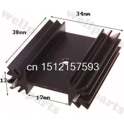 10pcs 38x34x13mm IC Aluminum Black Heat Sink For TO-247 Sound Transistors H10