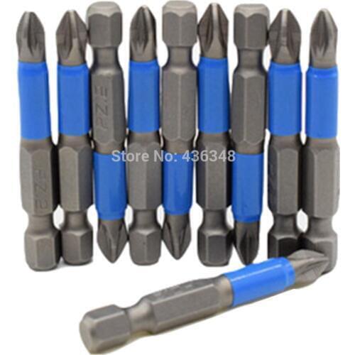 10pcs PZ2 PZ1 Impact Driver Bits Screwdriver Insert Bit 50mm Screwdriver Bit Magnetic Screw Driver Bits