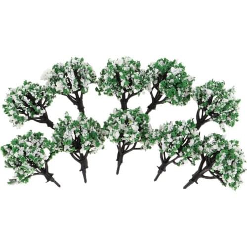 10x 1:200 Painted Scale Model Trees Scene Landscape w/ Flower Building Kits