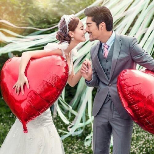 20pcs 75cm Big pink red heart giant balloon for wedding Party decoration valentines day heart foil balloon helium inflatable