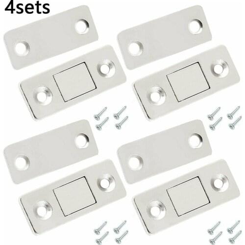 4Pcs Strong Magnetic Catch Latch Ultra Thin Door Catches For Door Cabinet Cupboard Glass Doors Furniture Hardware
