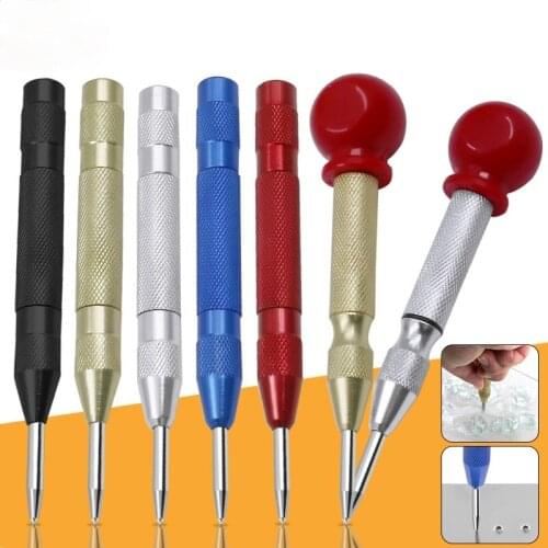 5 inch Automatic Center Punch Spring Loaded Marking Starting Holes Tool Wood Press Dent Marker Woodwork Tool Hole Drill Bits