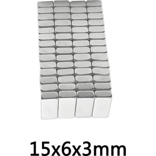 50~200PCS 15x6x3mm N35 Strong Rare Earth Magnet Thick 3mm Block Rectangular Magnetic 15x6x3mm Permanent Neodymium Magnets 15*6*3