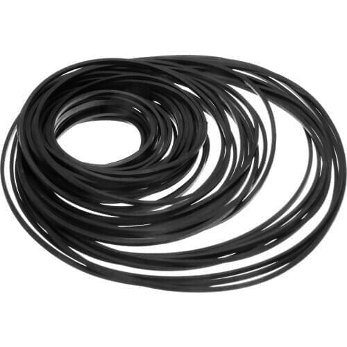 60+pcs Mix Cassette Tape 40-130mm Turntable Strap Belt Black Square Belt Assorted for Recorders Walkman DVD Drive