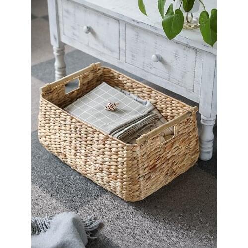 Large Straw Weaving Storage Box American Weaving Large Capacity Storage Basket Clothing Storage Box Home Finishing Basket