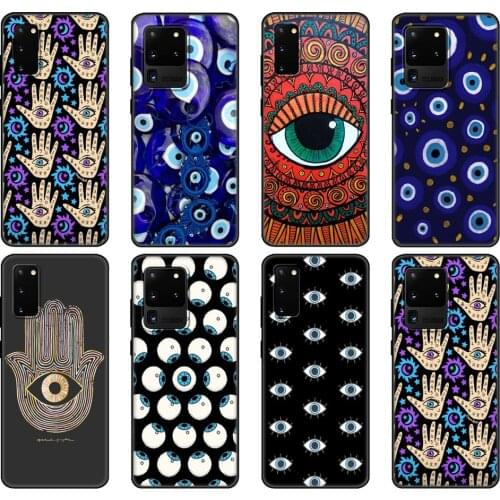 Black tpu Case For Samsung galaxy S20 /S20 PLUS/S20 ultra/S20+ /S20FE back cover Evil Eye