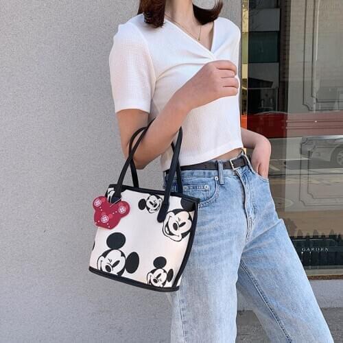 Disney spring new Mickey mouse print bag lady girls fashion wild ins large capacity shoulder handbag
