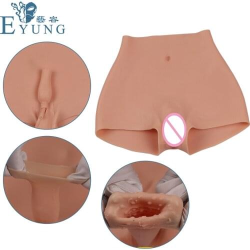 Eyung Sissy Crossdresser Drag Queen Silicone Realistic Vagina Panties Hip Buttock Lift Underwear With Penetrable Vagina Pussy