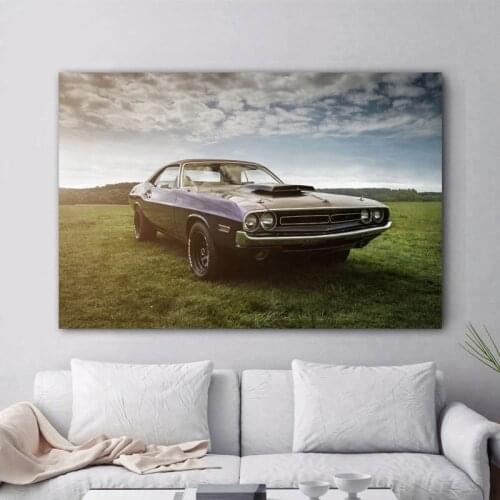 Classic Car Muscle Cars Dodges Challenger Wall Decor Art Posters Canvas Print Paintings Room Decorations