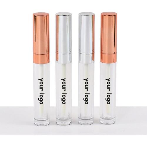 Lip Gloss Container 6ml Bottle Round Makeup Empty Tubes Packaging Put Your Logo Lipstick Lip Gloss Transparent Cosmetic