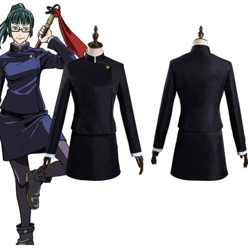 Anime Jujutsu Kaisen Maki Zenin Cosplay Costume Uniform Skirt Outfits Halloween Carnival Suit