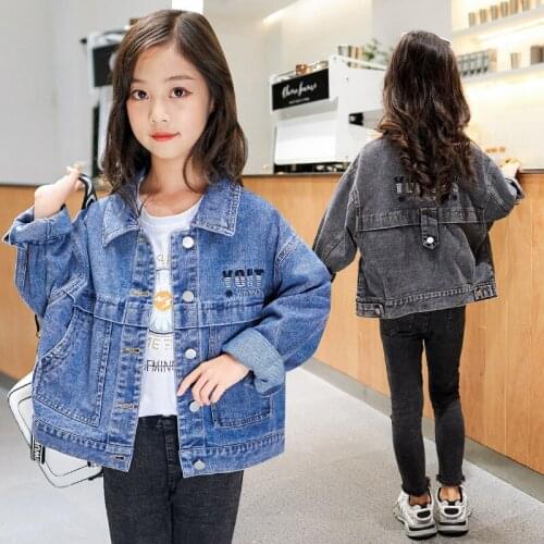 Girls Babys Kids Coat Jean Jacket Outwear 2021 Stylish Spring Autumn Overcoat Top Sport Zipper Princess Toddler Childrens Clot