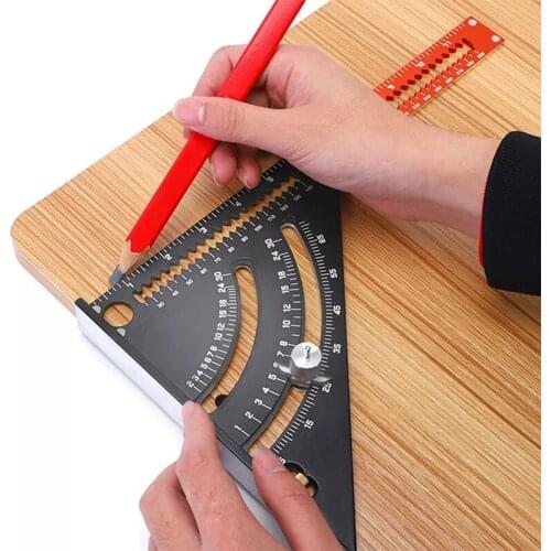 Wood Working Ruler Adjustable Folding Ruler Marking Ruler Aluminum Alloy Angle Ruler Measuring Gauge Measure Tool Office Supplie