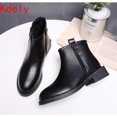 Fashion Winter Shoes Womens Genuine Leather Ankle Boots Casual Comfortable Warm Woman Snow Boots Flat Boots Zapatos Para Mujer