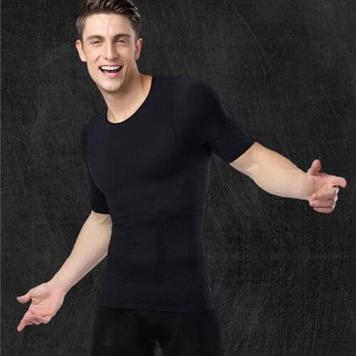 Men Bodysuit Underwear Waist Corsets Male Elastic Slimming Body Shaper Lose Belly Fat Quick Gilet Compression Vest Solid Color