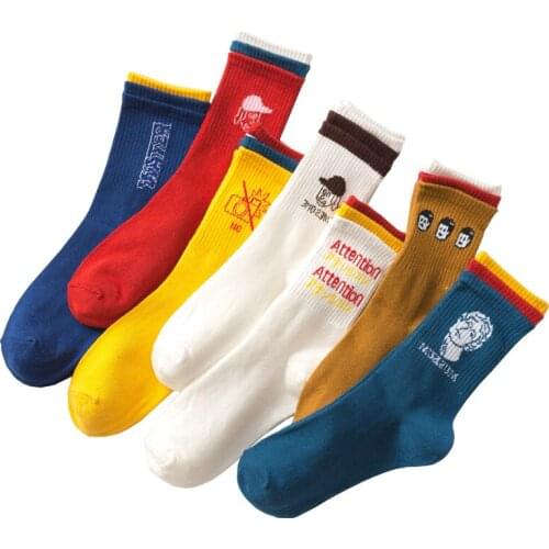 Women Cute Cotton Socks Breathable Soft Sport Ins 2021 New Girls Boys Fashion Spring Summer Autumn Street Mid-calf Hot Selling