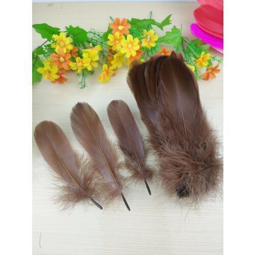 New! Wholesale Dark coffee 20 pc quality natural goose feathers, 5-7inches / 13-18cm DIY jewelry decoration