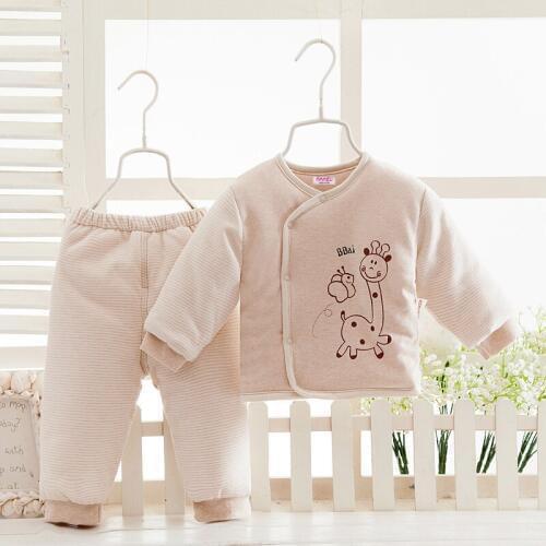 Organic Colored Cotton Baby Set Newborn Baby Gift Autumn and Winter Clothes Baby Boys and Girls Cotton Coat Baby Full Moon Gift