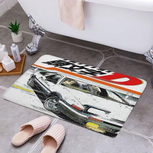 Initial d Carpet Areas Rug Non-slip Floor Mat Rug 3D Printing Living Room Bedroom Door Mat Home Decoration