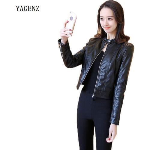 Autumn Motorcycle Jacket PU Lady Small Leather Sexy Women Leather Jacket Coat Slim Short Paragraph Diagonal Zipper Outerwear
