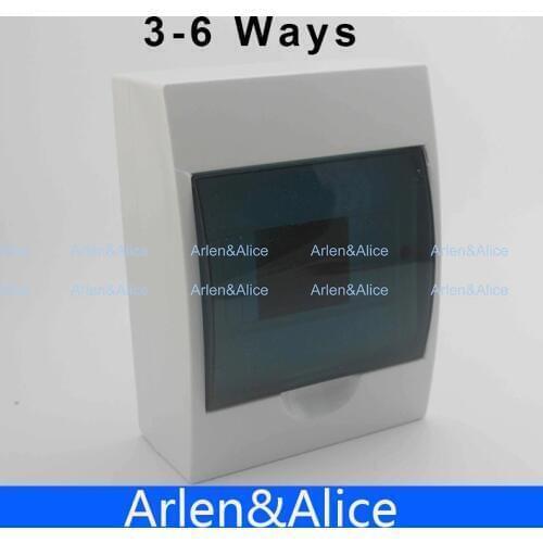 3 - 6 ways Plastic distribution box for circuit breaker indoor on the wall