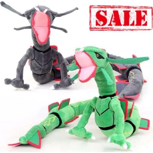 80cm Large Dragon Plush Toy Hot Anime Game Cool Ray-Quaza Long Dragon Plush Doll Deformable Stuffed Figure Gifts For Kids Fans