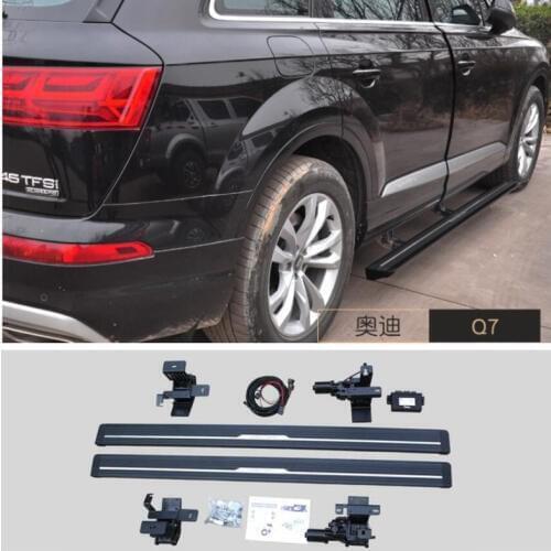 Electric Motor Automatic Switch Closed Running Boards For Audi Q7 2015-2020 Side Step Bar Pedals Nerf Bars