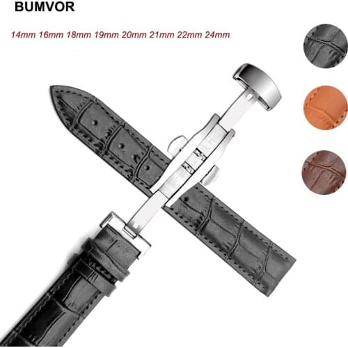 Genuine Samsung Galaxy Double Buckle Butterfly Buckle Strap 18/19/20/21mm Leather Strap Wrist Adjustable Replacement Wrist Strap