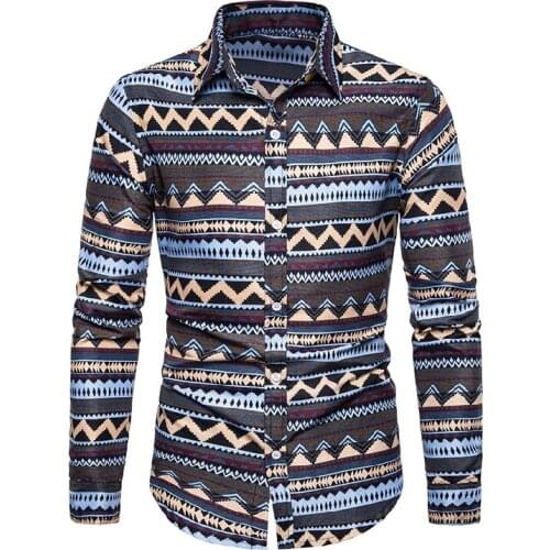 Fashion Polka Dot Print Shirt Men 2022 Brand New African Ethnic Dress Shirt Mens Slim Fit Long Sleeve Shirts Camisas Hombre XXXL