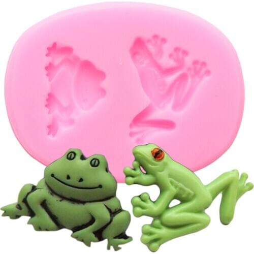 Cartoon Frog Fondant Silicone Molds Chocolate Cupcake Topper Mould Candy Resin Clay Moulds DIY Baby Party Cake Decorating Tools