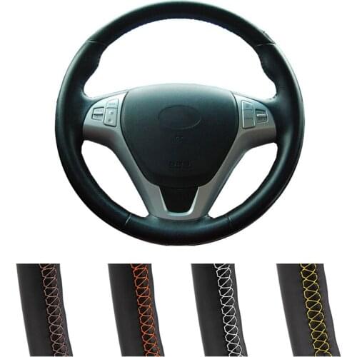 DIY Customized Car Steering Wheel Cover For Hyundai Rohens Coupe 2009 Rohens Coupe Auto Artificial Leather Steering Wrap