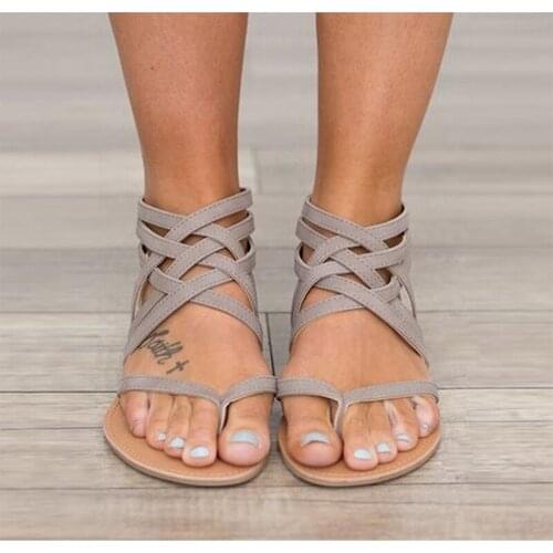 Plus Size 34-43 Flat Shoes Summer Women Sandals 2021 New Fashion Casual Shoes Sandals For Woman European Rome Style Sandalias