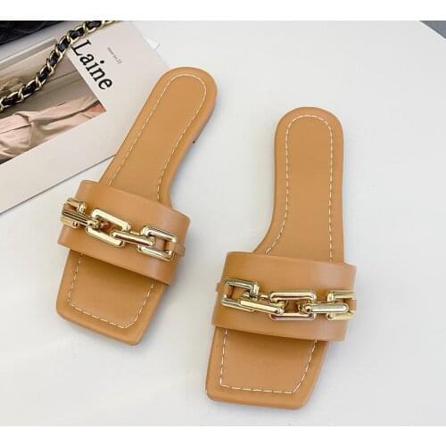 NEW 2021 Zapatillas Women Brand Summer Slides High Quality Open Toe Flat Casual Slipper Leisure Sandal Female Beach Flip Flops