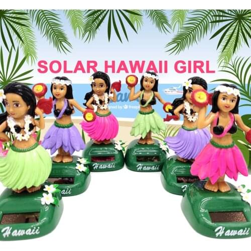 Solar Dancing Hawaii girl Hula Shaking Head Toy Solar Powered Auto Interior Decompression Dashboard ornament car accessories