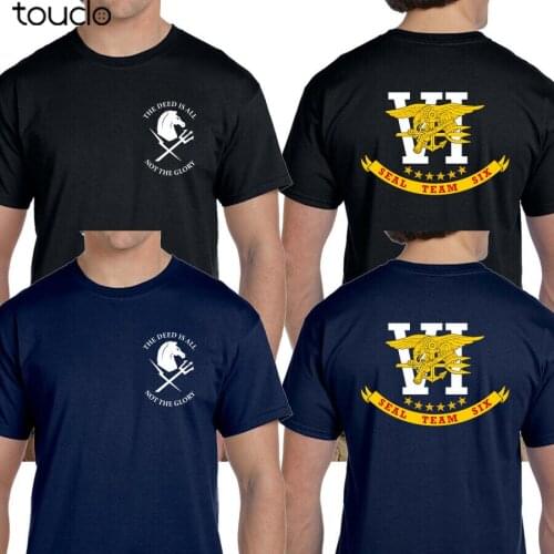 US Navy Special Force NSWDG SEAL Team Six DEVGRU Black Squadron T-shirt double sided