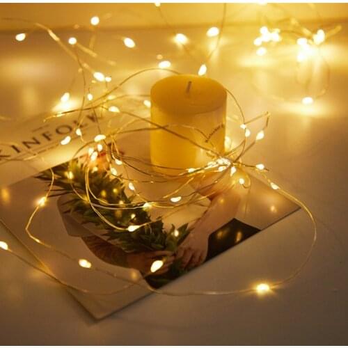 LED String Lights Silver Wire Garland Powered by 5V Battery USB Fairy light christmas decorations for home new Year decoration
