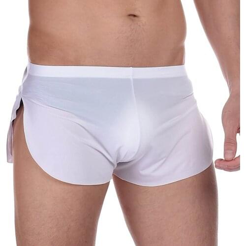 Brand Mens Sexy Men Underwear Boxer Arrow Shorts Ice Silk Lounge Men Trunks Home Sleepwear Underpants Gay Underwear Panties