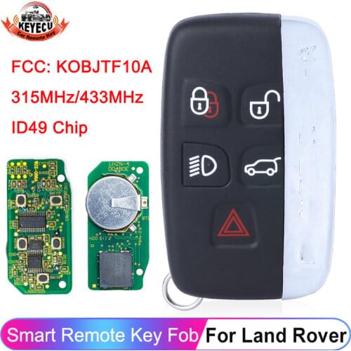 KEYECU 315/433MHz Smart Remote Car Key for Land Rover LR2 LR4 2012 2013 2014 2015 2016 2017,Range Rover Evoque /Sport KOBJTF10A
