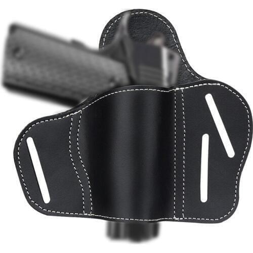 Thickened cowhide gun cover 1911 G17 leisure and comfortable tactics quick pull gun cover three-point wear belt waist cover