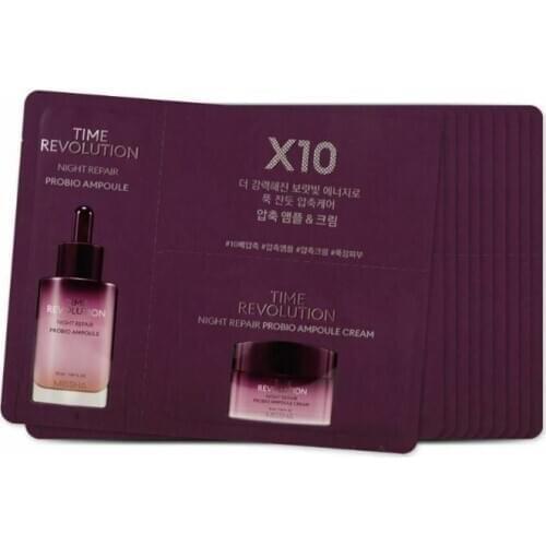 MISSHA Time Revolution Night Repair Probio Ampoule & Cream Sample 10pcs Face Cream Anti Wrinkle Moisturizer Whitening Essence