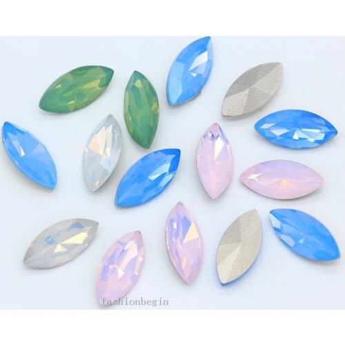 All-size Navette opal color fancy stone point back crystal glass Rhinestones jewels beads Nail Art&wedding dress DIY decorations