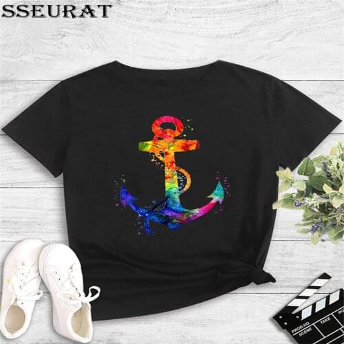 SSEURAT Women Summer Harajuku T Shirt Fashion Print Tops Female T-shirt Casual Tee Woman Clothing 2021