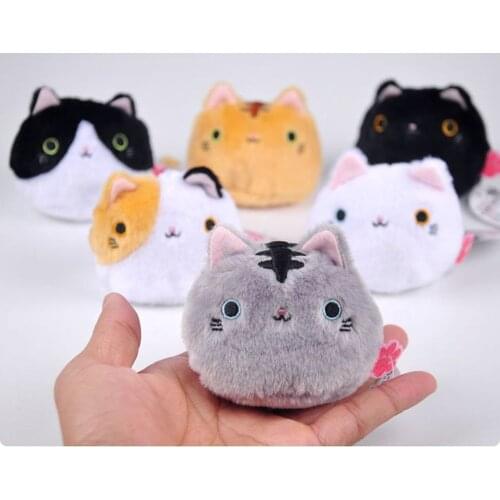 1PCS 6colors 8CM Cats Stuffed TOYS Keychain Cat Gift Plush TOY DOLL For Kids Party Birthday Plush Toys For Girl NEW