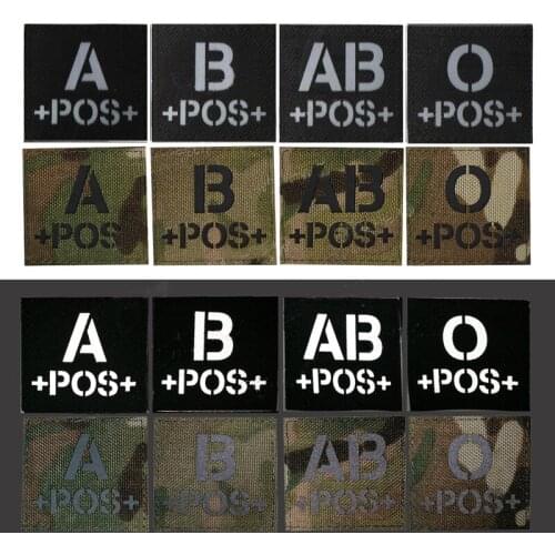 1 Pc Reflective Blood Type Military Combat Combat Patch Night Identification Chapter Backpack Hat Jeans Applique Clothing DIY