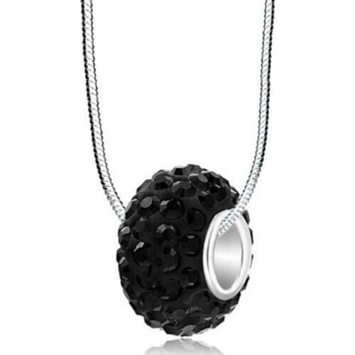 10pcs/lot 10*14mm Mix multicolor white silver plated Rhinestone chain Big Hole european beads crystal Crystal necklace o3532