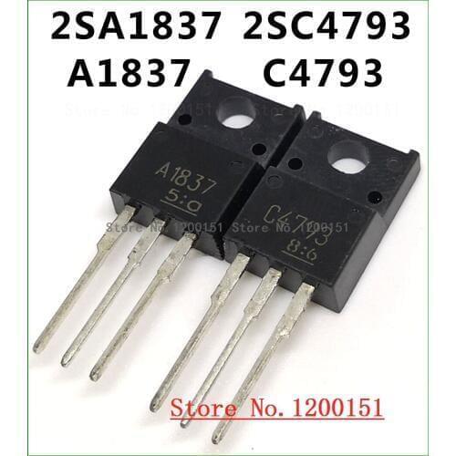 2pcs/lot=a pair 2SA1837 2SC4793 A1837 C4793 TO-220F